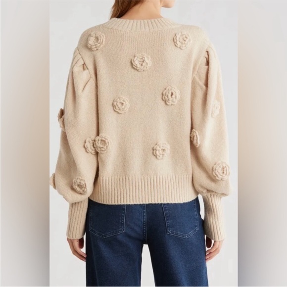 FARM RIO Brazilian Tropical Sand Floral Crochet Sweater - Picture 2 of 8